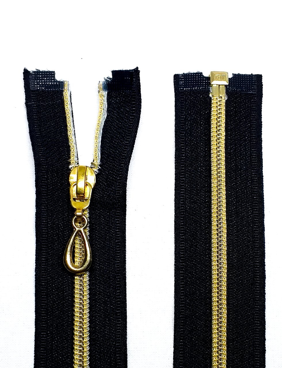 110cm Siyah Ferace Fermuarı Gold