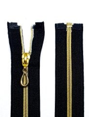 110cm Siyah Ferace Fermuarı Gold