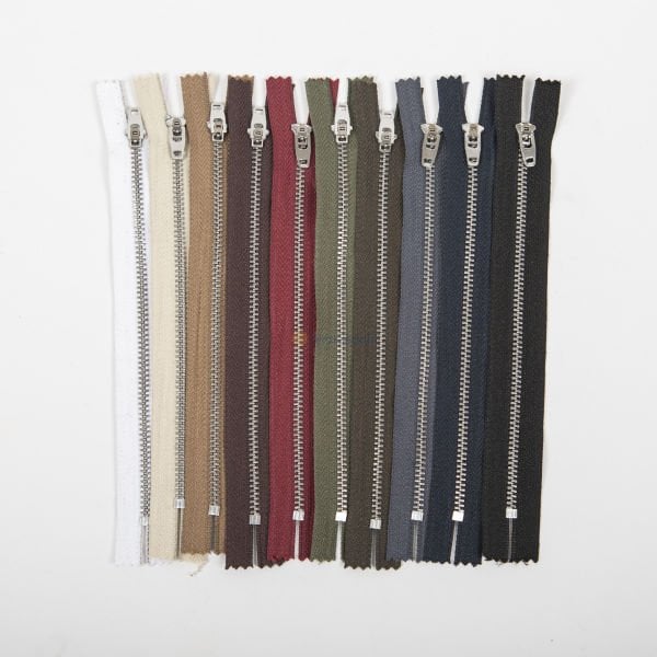 18cm Karışık Renkli Metal Pantolon Fermuarı 10 Adet