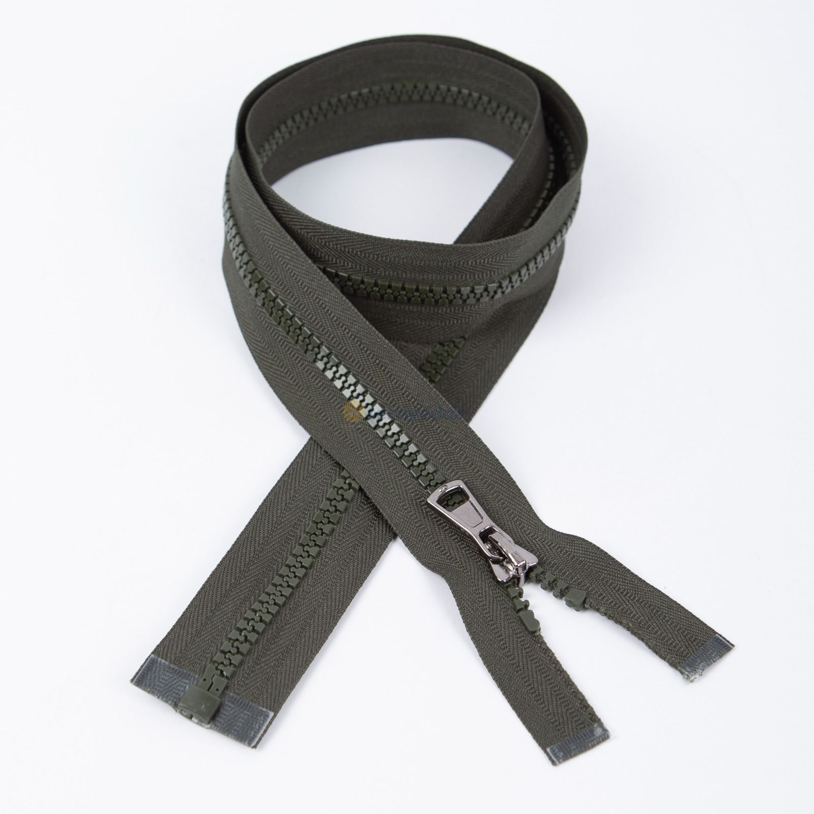 80cm Koyu Haki Kemik Dişli Fermuar