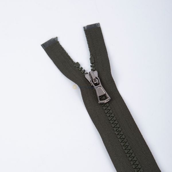 80cm Koyu Haki Kemik Dişli Fermuar