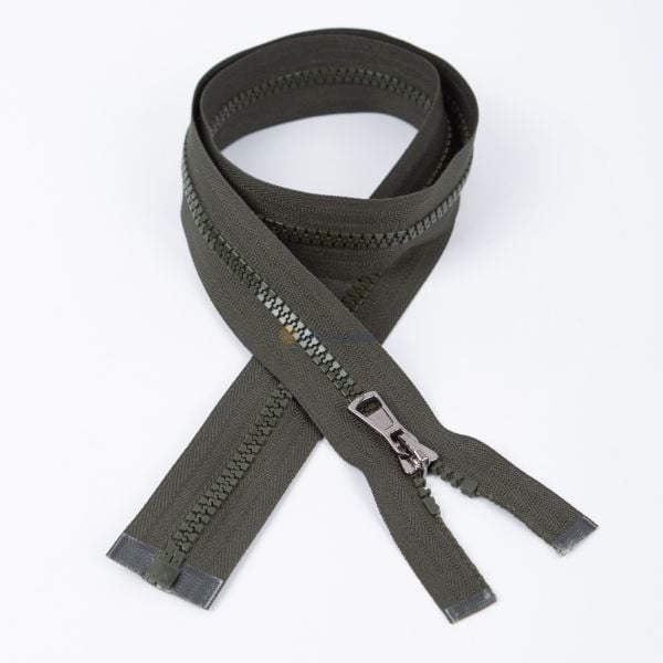 80cm Koyu Haki Kemik Dişli Fermuar