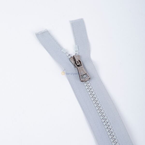 80cm Açık Gri Kemik Dişli Fermuar