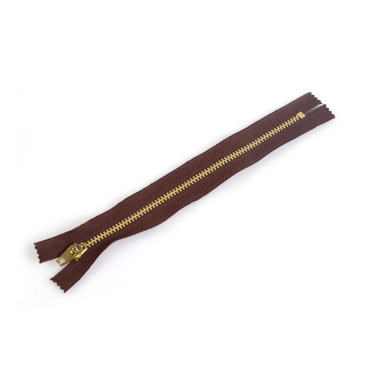 18cm Kahverengi Metal Kot Pantolon Fermuarı