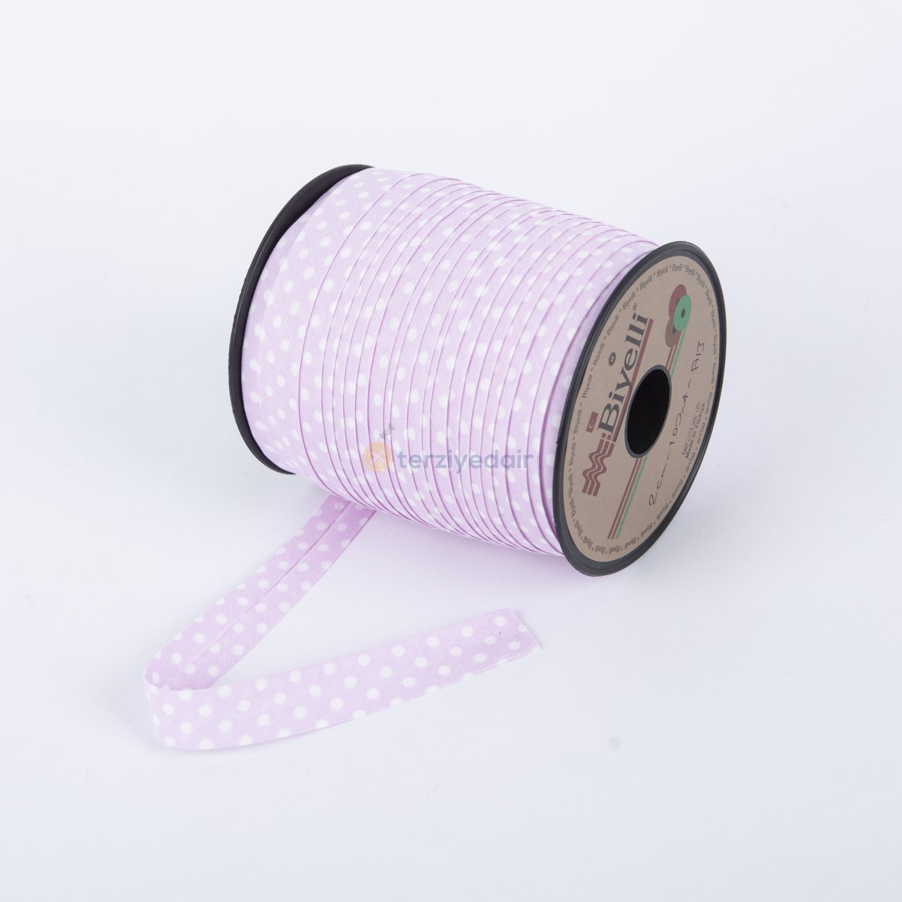 Pembe Puantiyeli Koton Biye A13