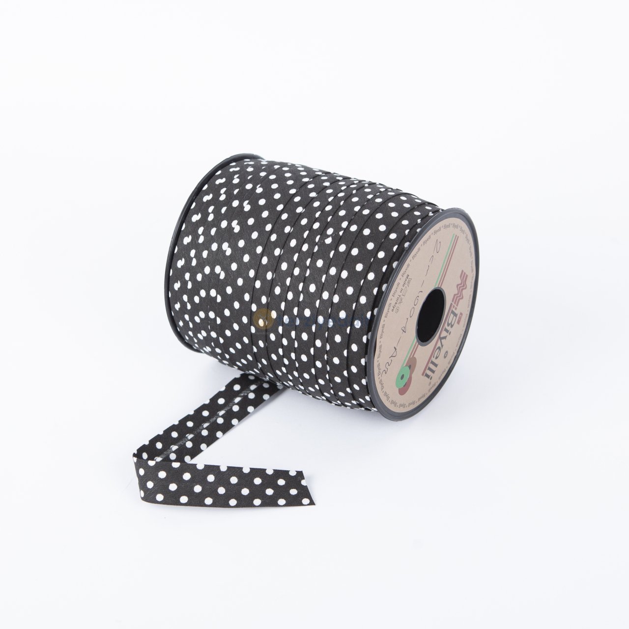 Siyah Puantiyeli Koton Biye A22