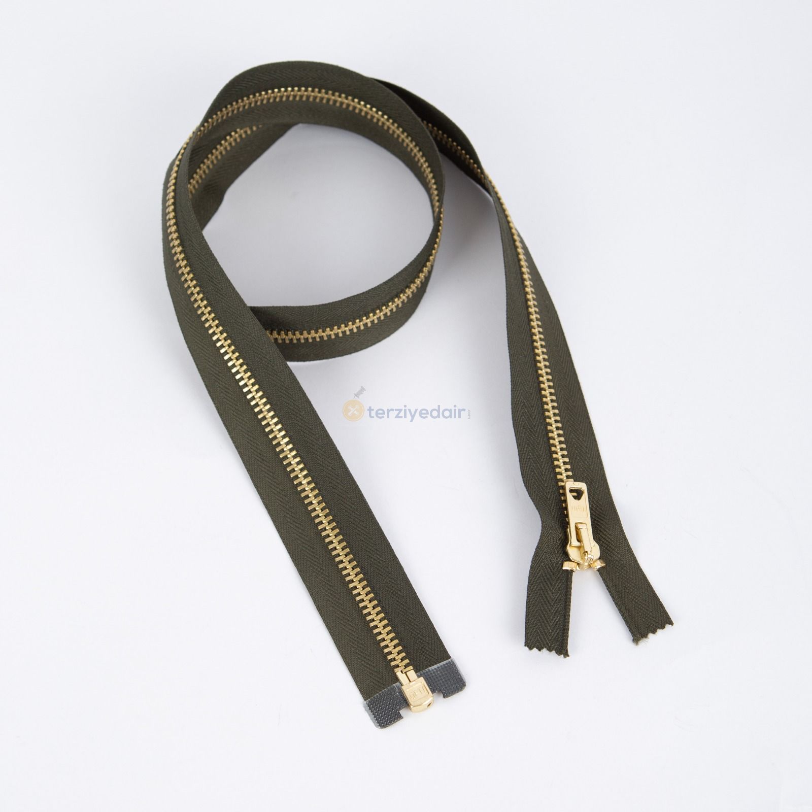 80cm Haki Metal Gold Dişli Fermuar