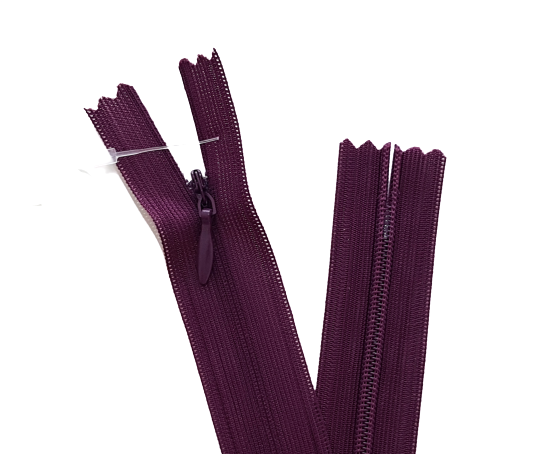 5 Adet 60cm Patlıcan Moru Gizli Fermuar