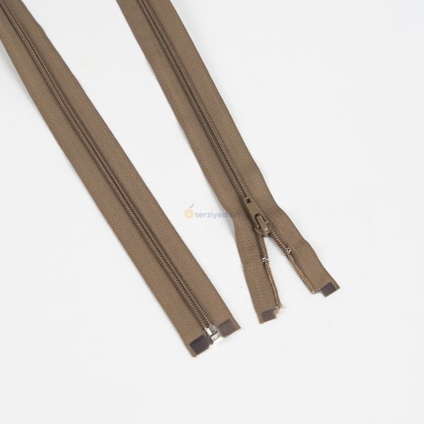 80cm Sütlü Kahve Mont Fermuarı