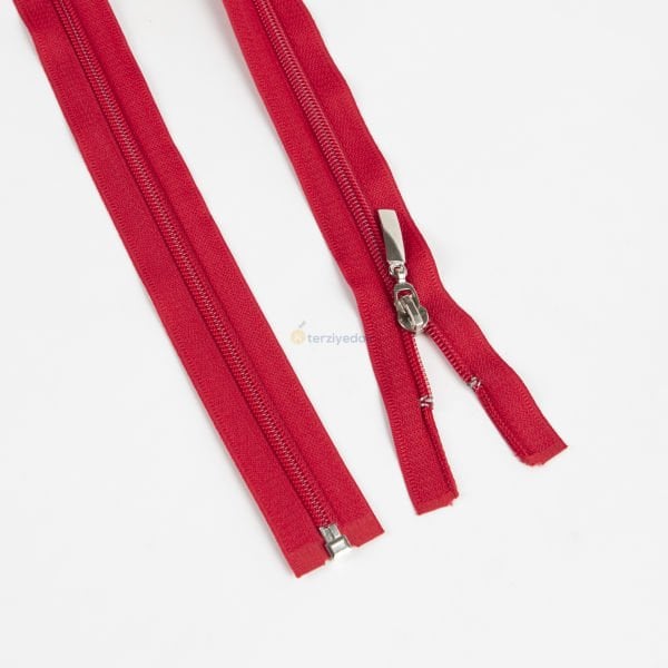 80cm Kırmızı Mont Fermuarı