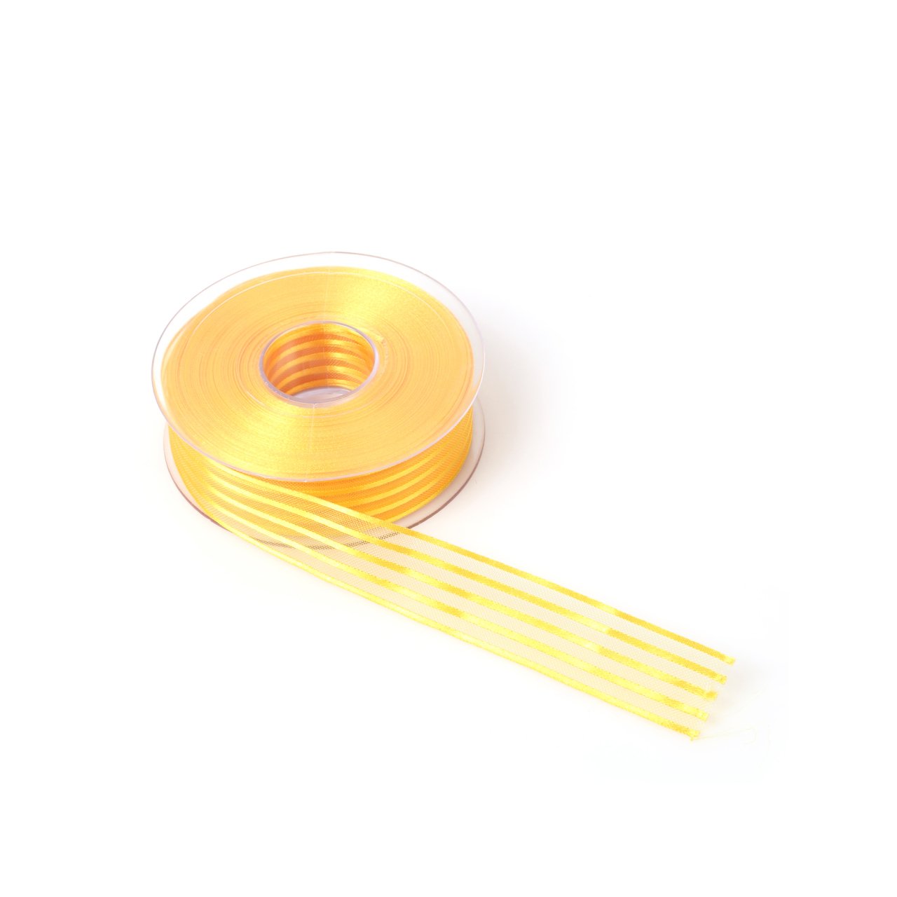 Sarı Saten Çizgili Şifon Kurdele