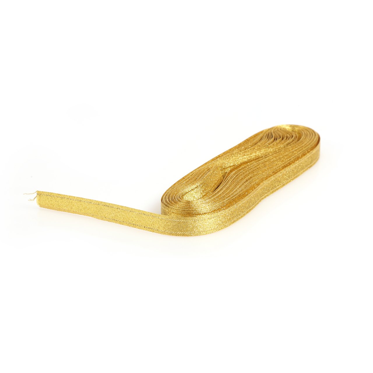 Gold Simli Saten Kurdele 1 Cm