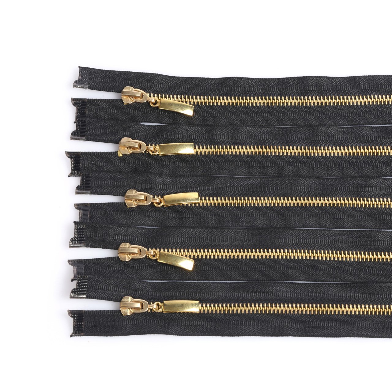 80cm Siyah Metal Gold Dişli Fermuar 5 Adet