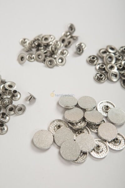 17mm Mont Çıtçıt Zamak Kapaklı Işıltılı 100 Adet