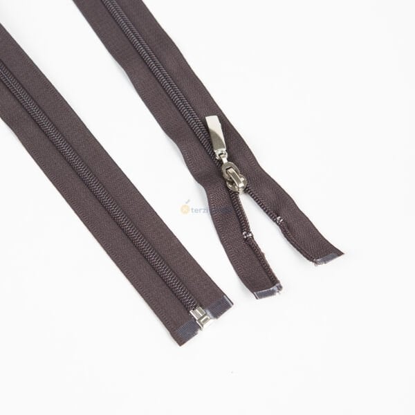 80cm Kahverengi Mont Fermuarı