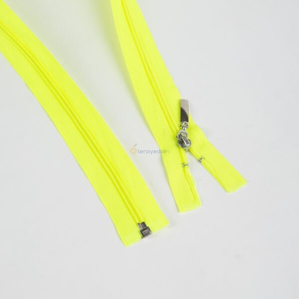 80cm Neon Sarı Mont Fermuarı