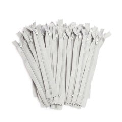 20cm Açık Gri Pantolon Fermuarı 50Adet